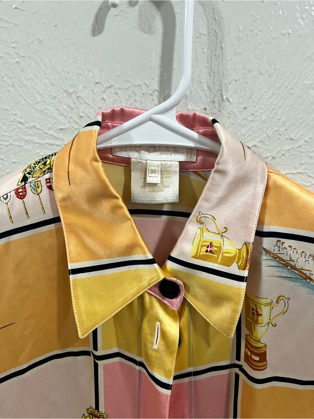ESCADA 3 Pieces Vintage Silk Printed Blouse size 36-38 EU Absolutely Gorgeous - Picture 9 of 10